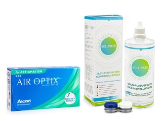 Air Optix for Astigmatism (3 лещи) + Solunate Multi-Purpose 400 ml с кутия