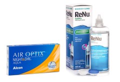 Air Optix Night & Day Aqua (6 лещи) + ReNu MultiPlus 360 ml с кутия