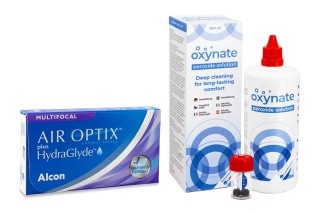 Air Optix Plus Hydraglyde Multifocal (3 лещи) + Oxynate Peroxide 380 ml с кутийка