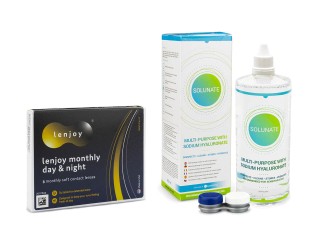 Lenjoy Monthly Day & Night (3 лещи) + Solunate Multi-Purpose 400 ml с кутия