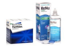 PureVision (6 лещи) + ReNu MultiPlus 360 ml с кутия