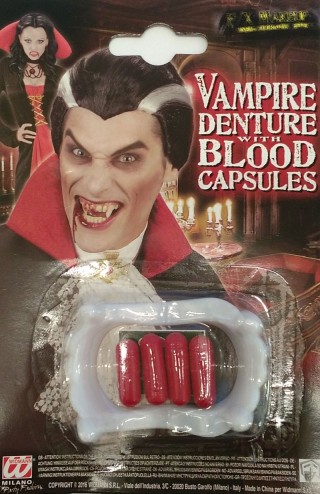 Вампирски зъби с кръвни капсули (бонус)